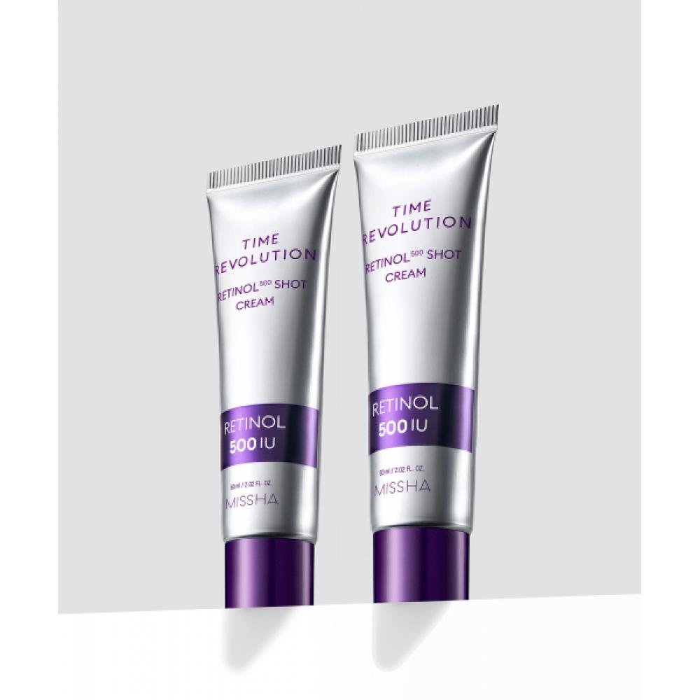 MISSHA [2 шт.] Time Revolution Retinol 500 Shot Крем 60 мл Поры+эластичность FREE
