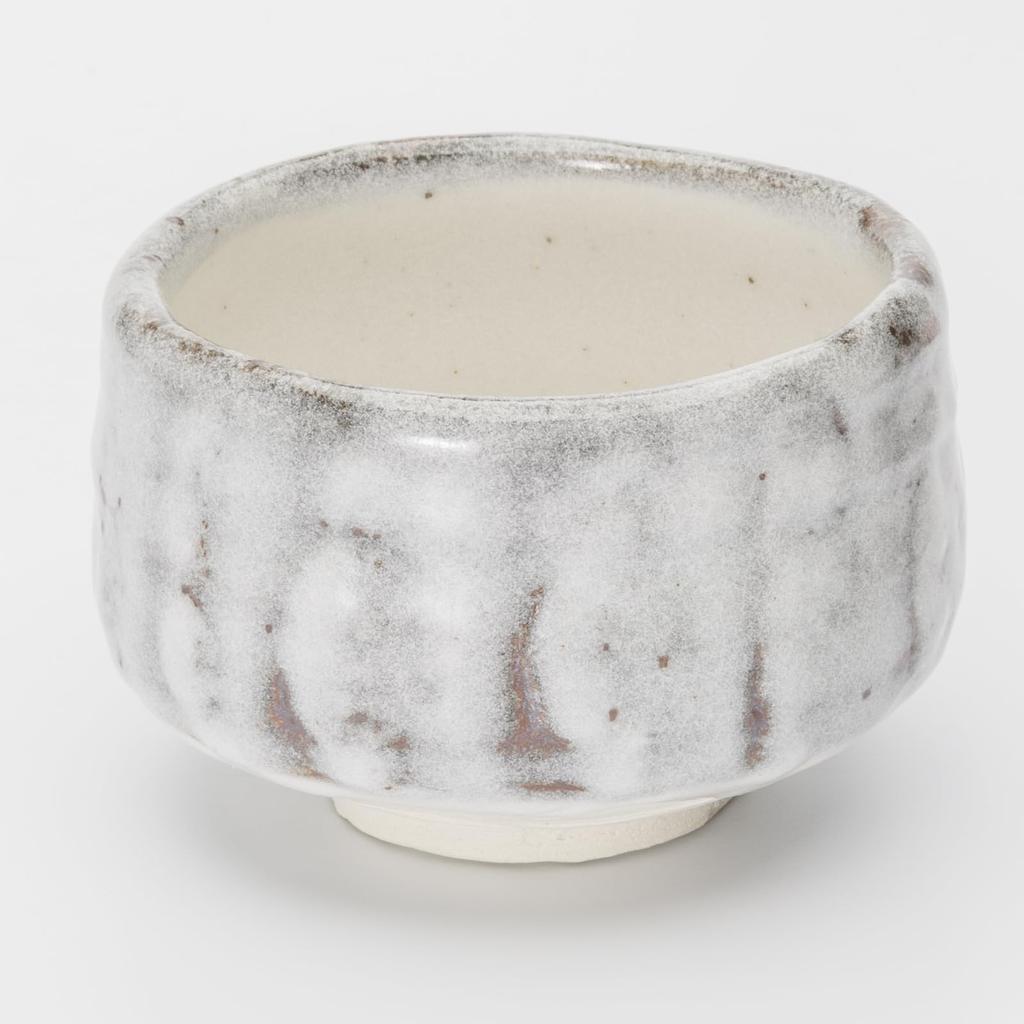 Mino Ware Matcha Tea Approximately 12cm Gray Shino Made in Bowl, Matcha, Ceremony, Diameter, Seared, White, Japan, 505-05