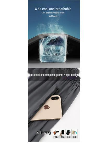 Men's Summer Ice Silk Basketball Shorts: Breathable, Quick-Drying, Casual Over-the-Knee Fitness Wear