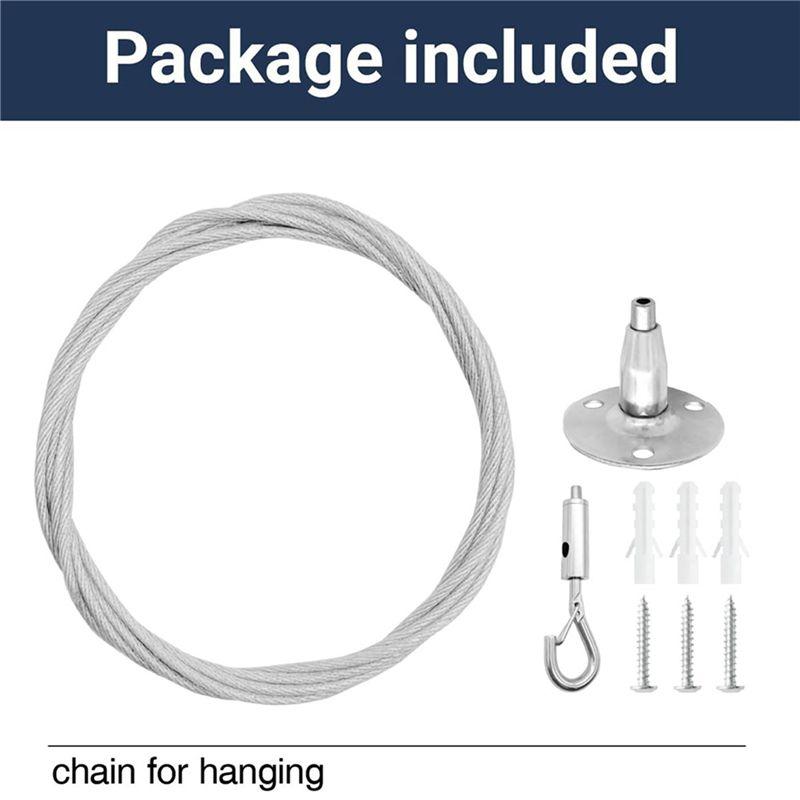 A84X-8 Pack 6Ft Ceiling Sign Hanger Wire Kit, 2M Adjustable Suspension Hanging Cable Wire With Hook Wall Mount Cable