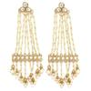 Pearl Chain Kundan Drop Earrings for Women