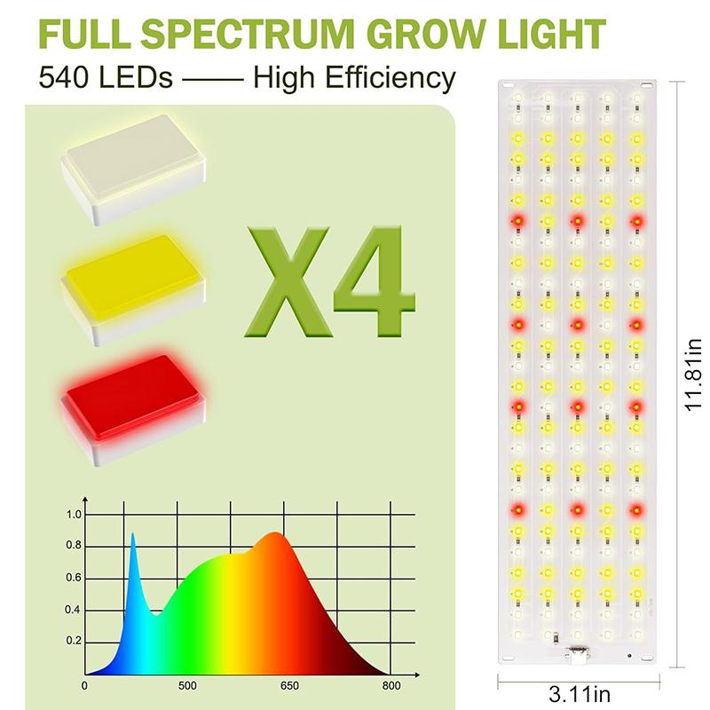 New 4PCS Grow Panel Light Ultra-thin Full Spectrum Dimmable Timer Plant Lights Under Cabinet Growing Lamp for Indoor Plants Rack