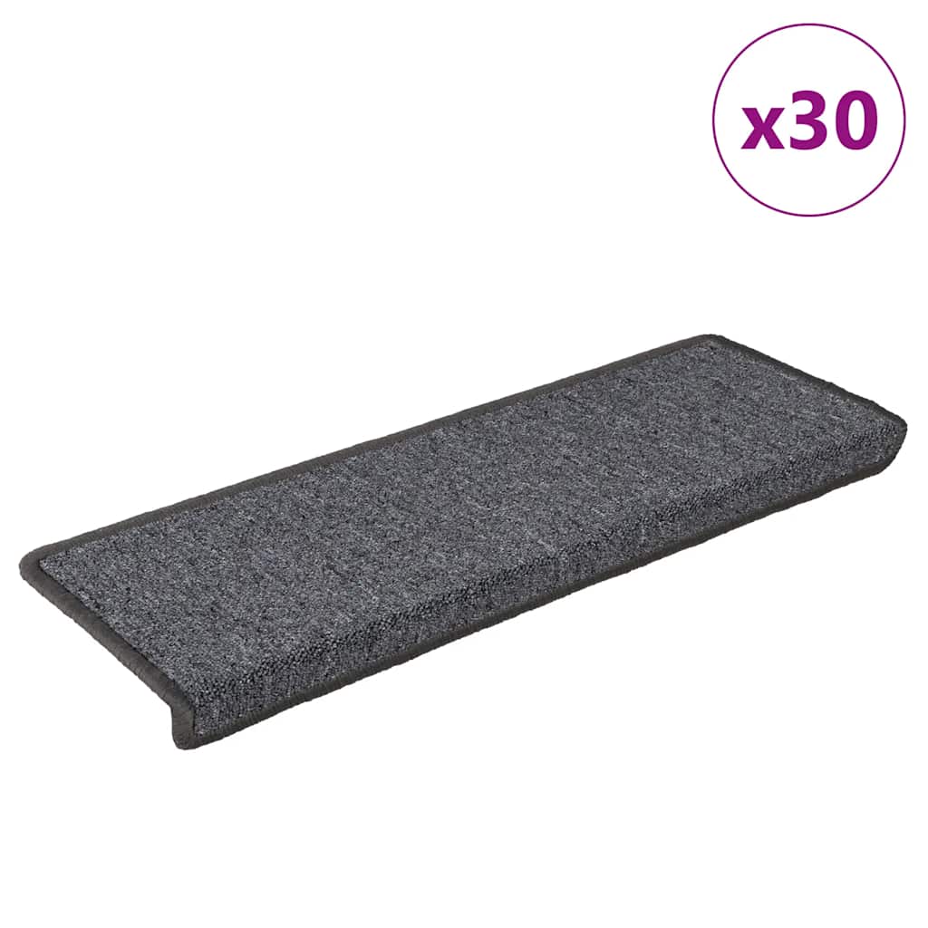 Step Mats 30 Pcs. 65 X 21 X 4 Cm Dark Gray Rectangular Edge