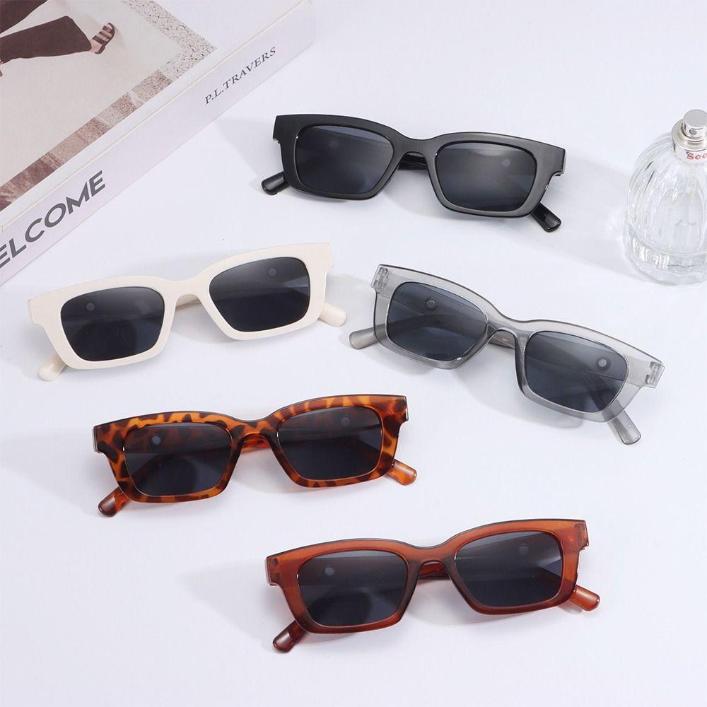 UV400 Protection Rectangle Sunglasses Square Frame Sunglasses for Women Vintage Ladies Eyeglasses