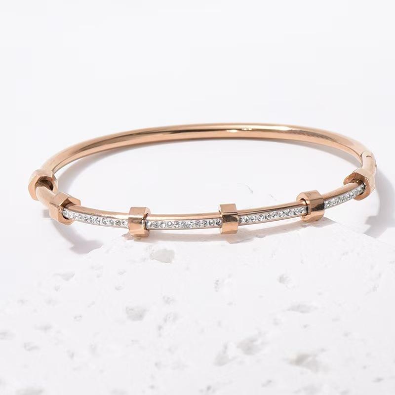 Bracciale Esagonale Creativo e Raffinato con Dado, Bracciale High-end con Chiusura Aperta