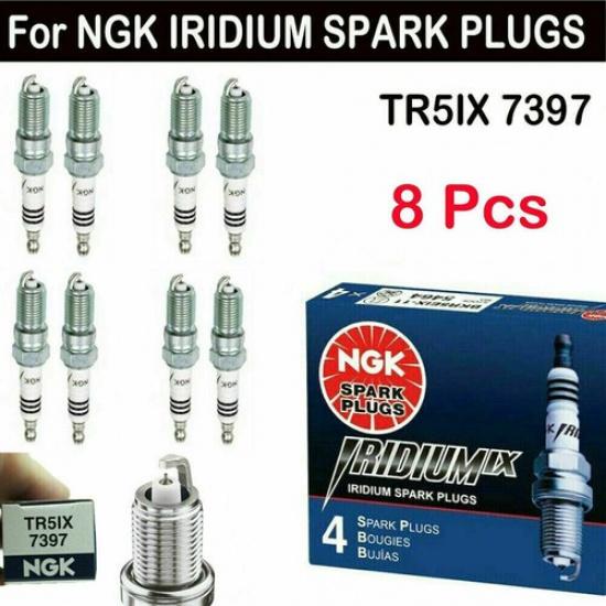 NGK TR5IX 7397 İridyum IX Buji | Benzinli | 8'li Set | Ford GM Cadillac Chevrolet İçin | 0755559830027
