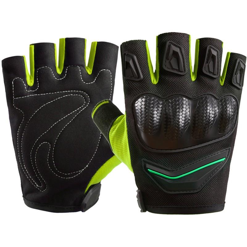 Motorcycle Racing Gloves Half-Finger Breathable Mesh Anti-Slip Protective Gear Off-Road Riding