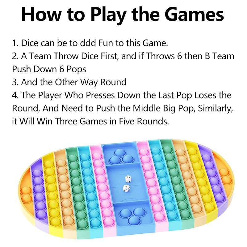 Big Game Fidget Toy, Rainbow Chess Board Push Bubble Fidget Sensory Toys for Parent-Child Time, Giant Decompression Toy