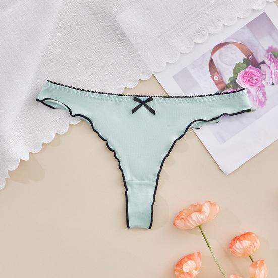 Women's Thong Seamless Low Rise Cotton Underwear Sexy Ruffle Hem Bikini Panties Ladies Breathable Briefs