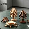 Heat Resistant Trivet for Kitchen Collapsible Wooden Trivets Hot Dishes, Christmas Tree Shaped Pot Mat Table, Wood Insulated Coaster Pots Holder