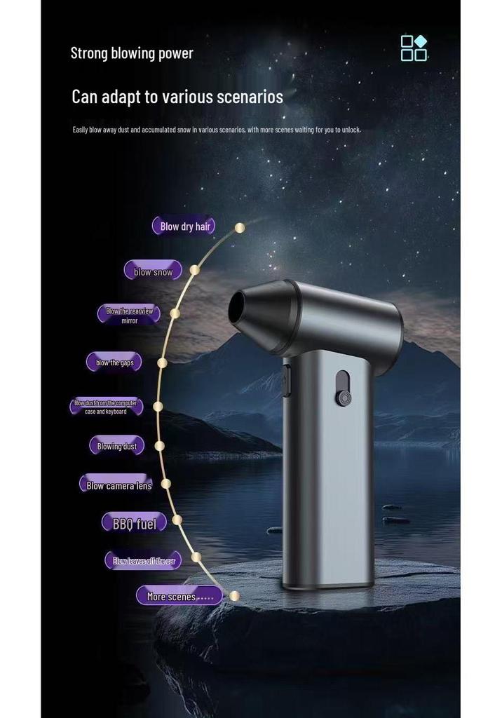 Rechargeable Wireless Handheld Turbine Fan Vacuum Cleaner with USB Brushless Motor