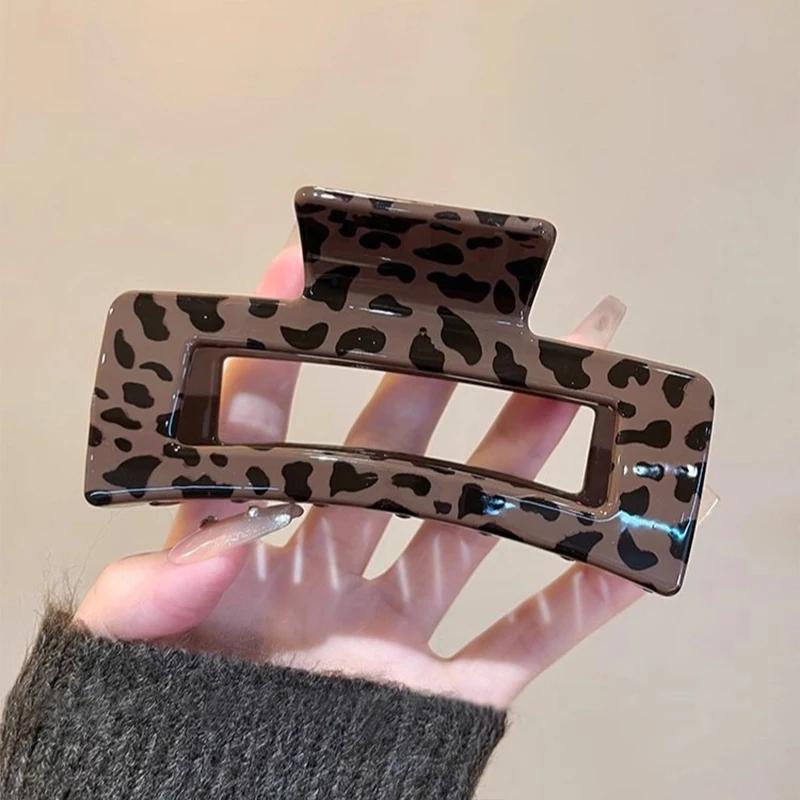 

Новая Мода Леопардовый Зажим для Волос Женский Зажим для Затылка Зажим-Краб Акриловые Заколки для Волос Шпильки