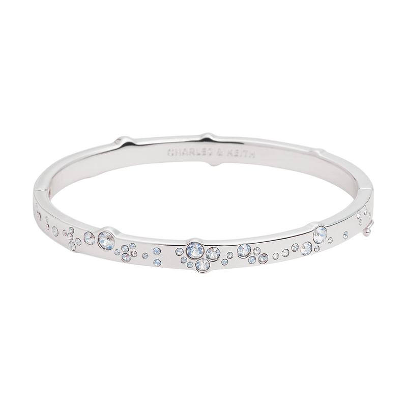 CHARLES&KEITH Small ck spring high-looking popular versatile style simple bright diamond temperament ring dinner party annual CK5-12120414-Silver R