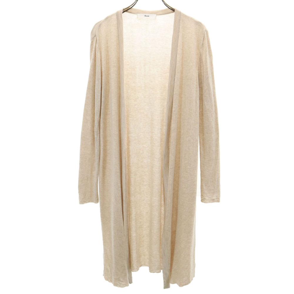 Rene Made In Japan Cashmere Blend Long Sleeve Knit Long Cardigan 34 Beige Men's Used