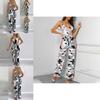 Elegant Multicolor Women Strappy Wide Leg Long Playsuit With V-neck Design