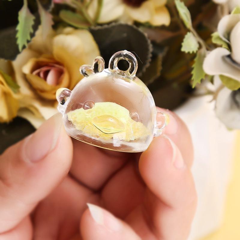 2pcs DIY Nightlight Happy Chicken Doll House Ornaments Car Ornaments Key Chain Children's Toys Stationery Bags and Other Pendants