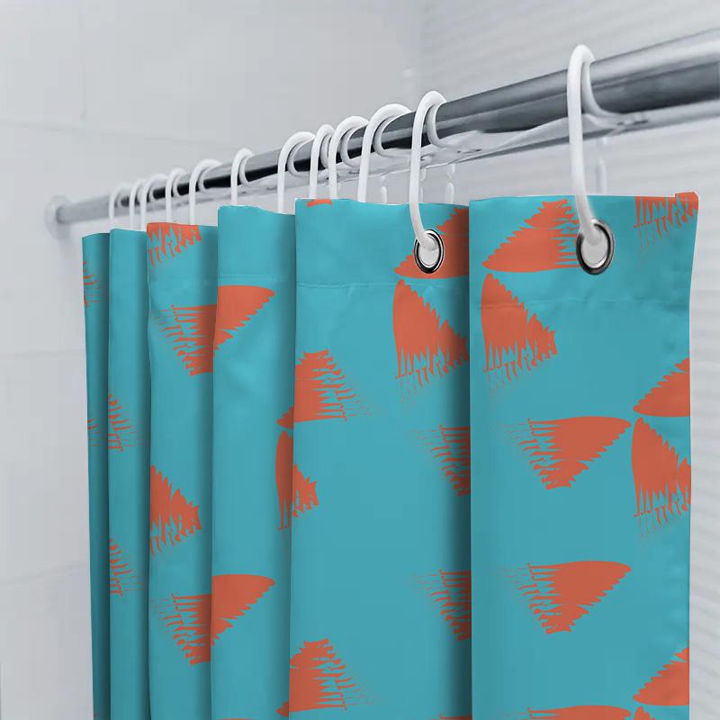 Luxury Solid Orange Shower Curtain Waterproof Bathrooms Decor Modern Home Bathroom Accessories With 12 Hooks