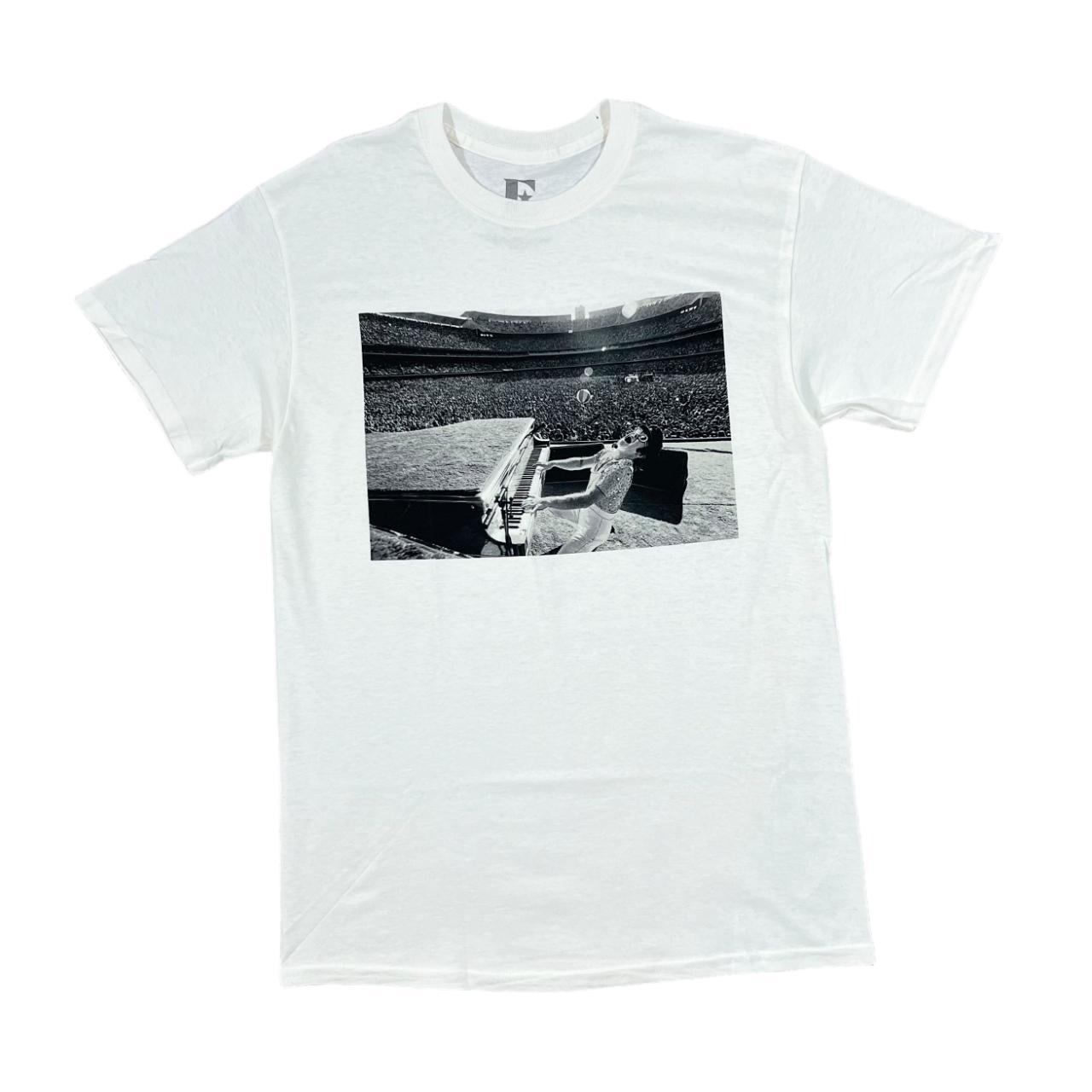 ELTON JOHN Dodger Stadium Iconic Pop Rock Music Band Graphic T-shirt Small White M
