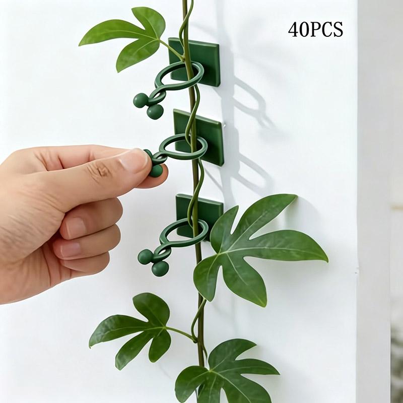 40pcs Self-Adhesive Plant Climbing Wall Hooks Wall-Climbing Tool Fixing Vine Clips Vine Support Brackets Gardening Accessories