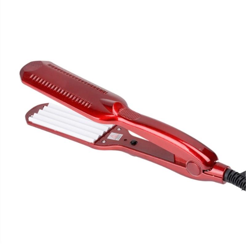Professional Ceramic Corrugated Iron for Hair Wave Corrugation Flat Irons Electric Curling Crimped Wide Plates Beauty Hair Iron