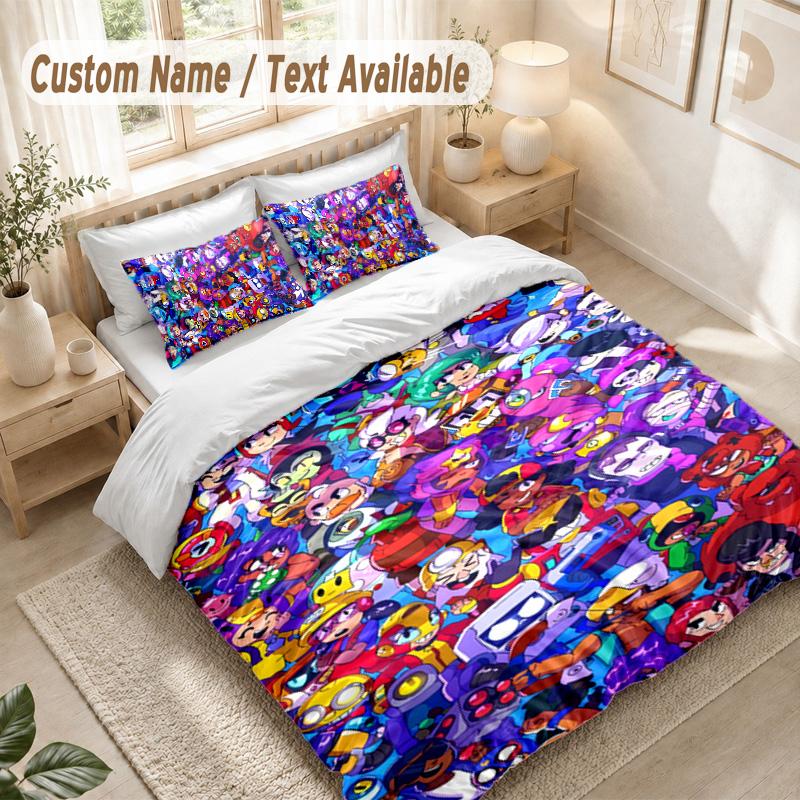 Roblox Bedding Set, 1 Duvet Cover & 2 Pillowcases Soft Comfortable Bedroom Home Textile Decor