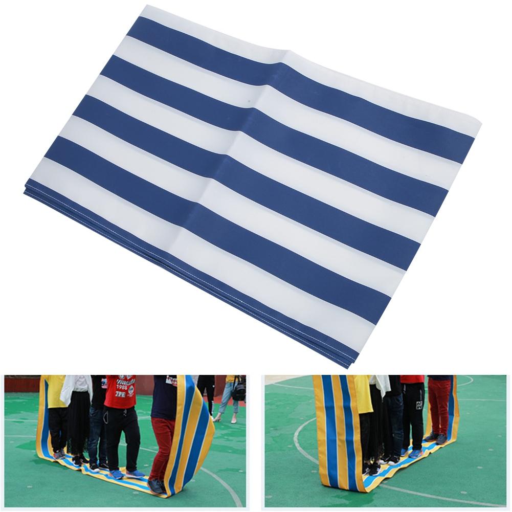Oxford Cloth Teamwork Games Group Activity Fun Playing Run Mat for Kids Adults(blue white 6m)