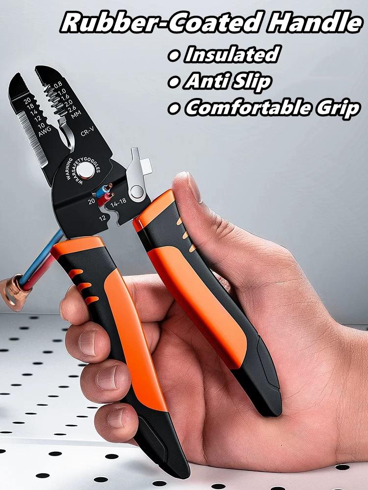 Multi-Functional Electrician Wire Cutter/Stripper/Crimper Wire Stripping Cutting Crimping Plier For Peeling & Network Cabling