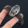 Black Rutile Gemstone Pure Copper Wire Wrapped Handmade Cuff/ Bangle Jewelry For Her
