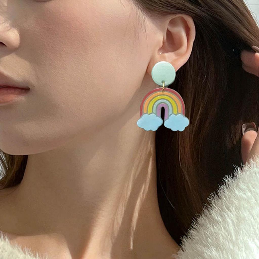 Flexible Silicone Earring Making Mold Rainbow Shaped Earring Mold Soft Silicone Earring Mold for Creative Jewelry Making
