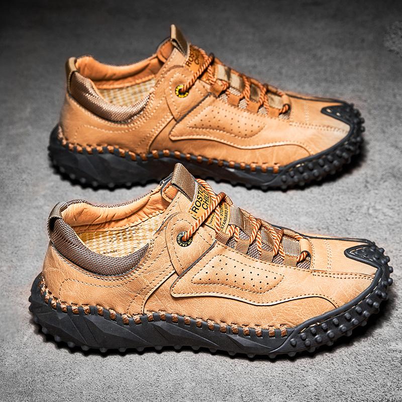 38-48 Mens  Retro Cow Leather Shoes Men Loafers Handmade Casual Leather Shoes Moccasins Men Flats Shoes