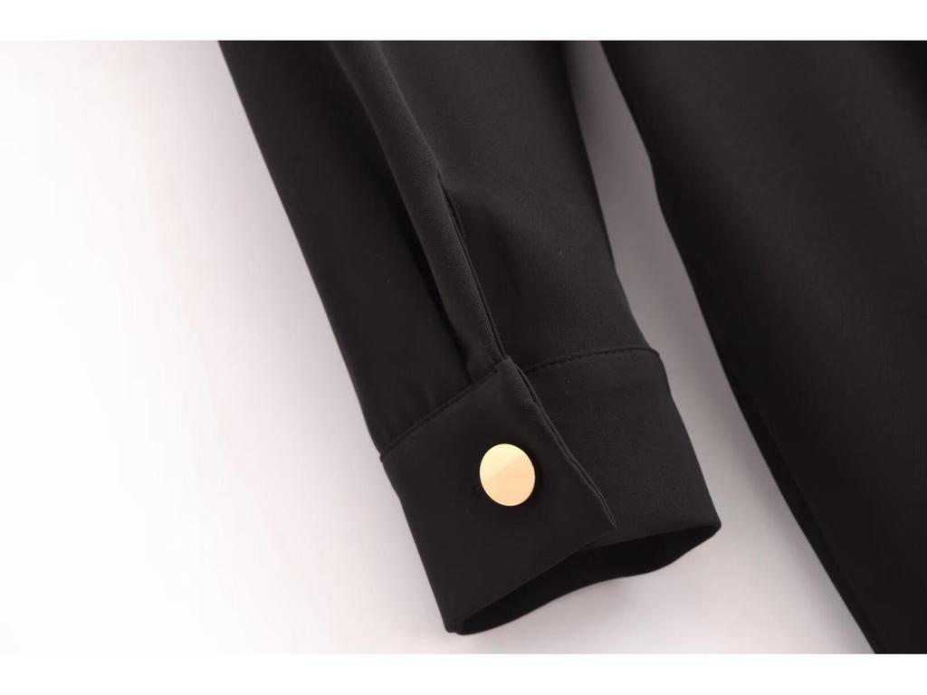 Women's 2024 Autumn European & American Style Slimming Crepe Mini Dress