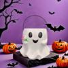 Ghost-shaped Bowl Spooky Ghost Planter Pot for Halloween Decor Resin Flower Vase Candy Bowl Indoor Outdoor Garden for Holiday