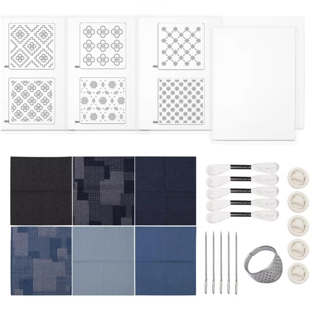 Water Soluble Sashiko Embroidery Beginner Set Hand Quilting Sewing Supplies  for Beginners
