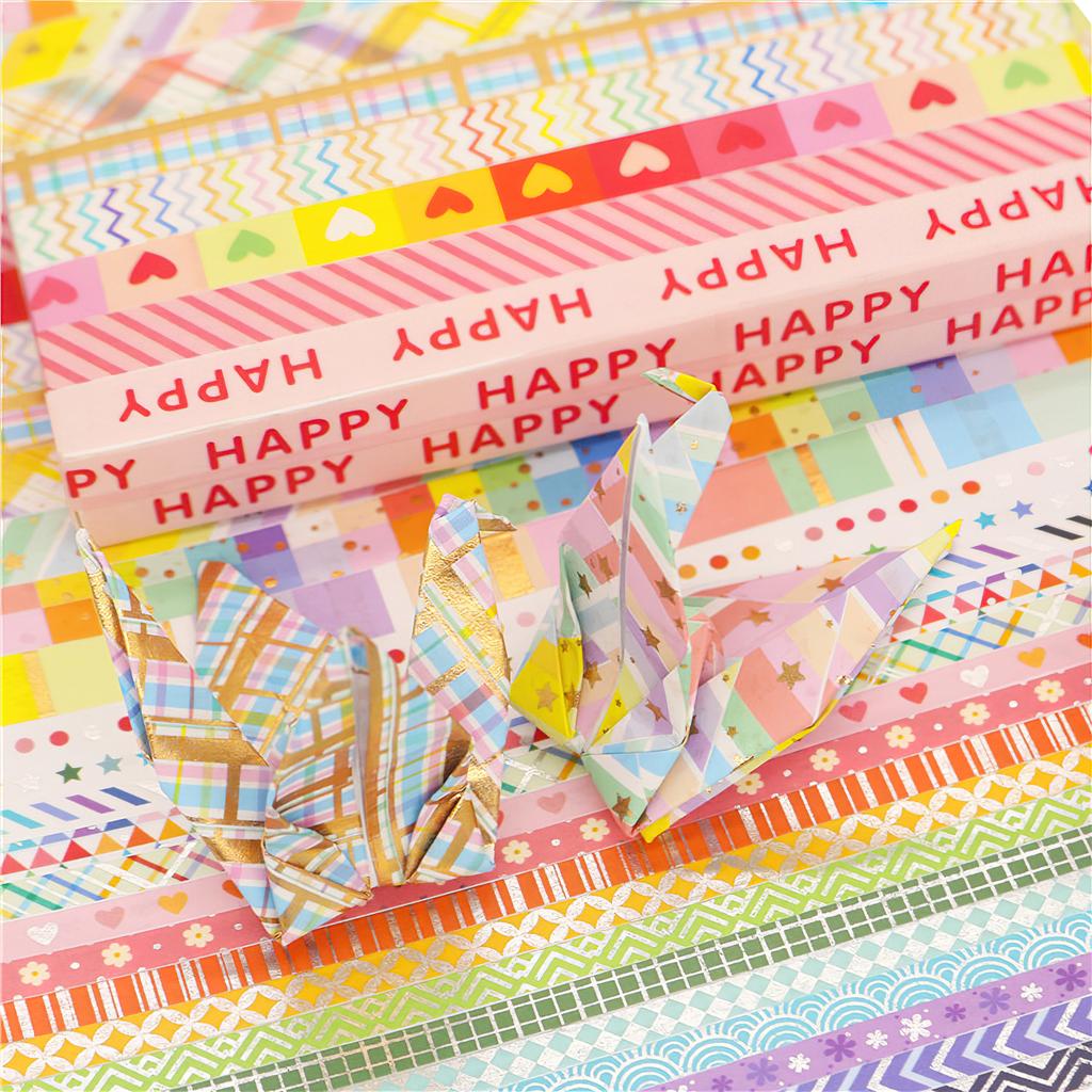 27pcs Rainbow Washi Tapes Set 5mm 10mm Gold Foil Lace Paper Adhesive Masking Tape Decoration Stickers A7427
