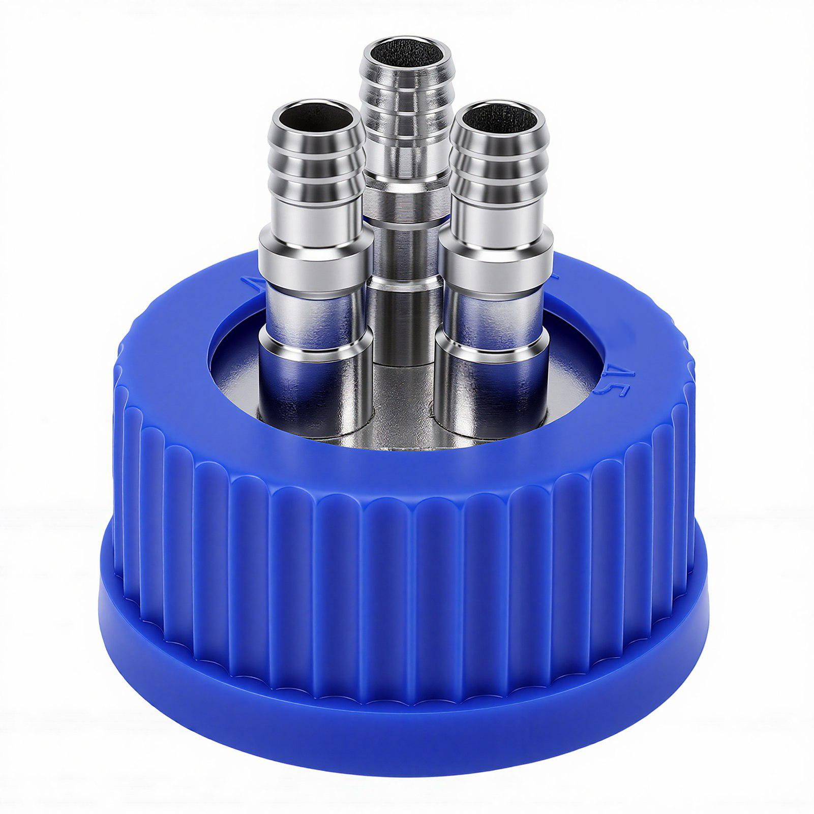 Tomtop Jms Unisex Kids Gl45 Safety Feeding Cap With 3 Port 304 Stainless Steel Connector Sampling Liquid Mobile Phase Filling Cap 8 10Mm