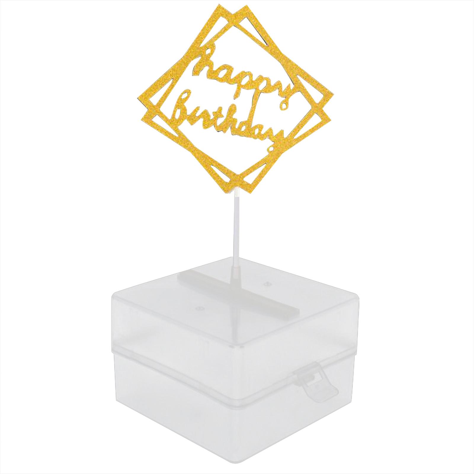 

Копилка для торта, набор для извлечения торта с деньгами-сюрпризом, копилка для банкомата для торта с топпером для торта «С Днем Рождения» Giltter Heart One Size