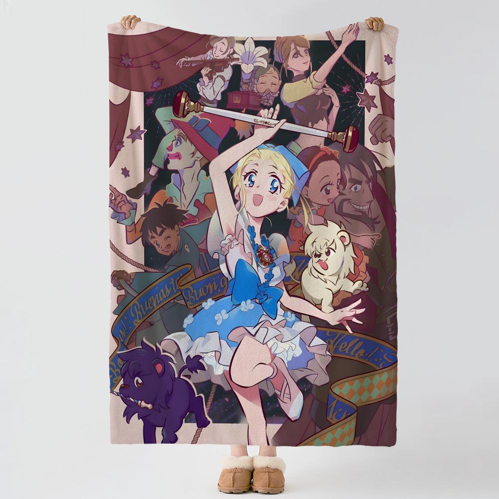 Anime A-Ashita no Nadja Throw Soft Warm Flannel Blanket, Multi-use Throw for Bed Sofa Office, Air Conditioning Nap Blanket
