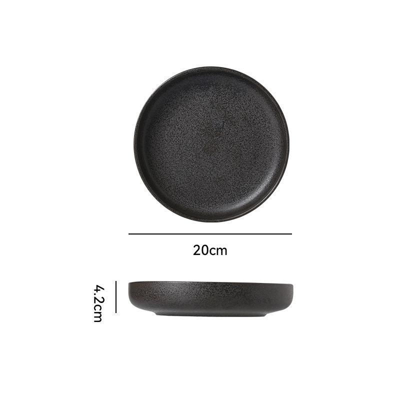 Japanese Retro Ceramic Tableware Rice Plate Restaurant Hotel Steak Plate Western Plate Household Deep Plate Soup Plate