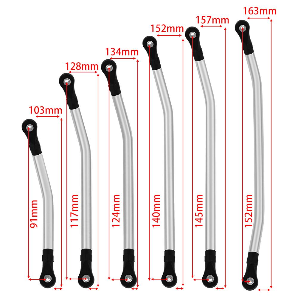 10PCS Metal RC Links Upper + Lower Linkage Chassis Link Set With Plastic Rod End For 1/10 AXIAL SCX10 II 90046 RC Crawler Car