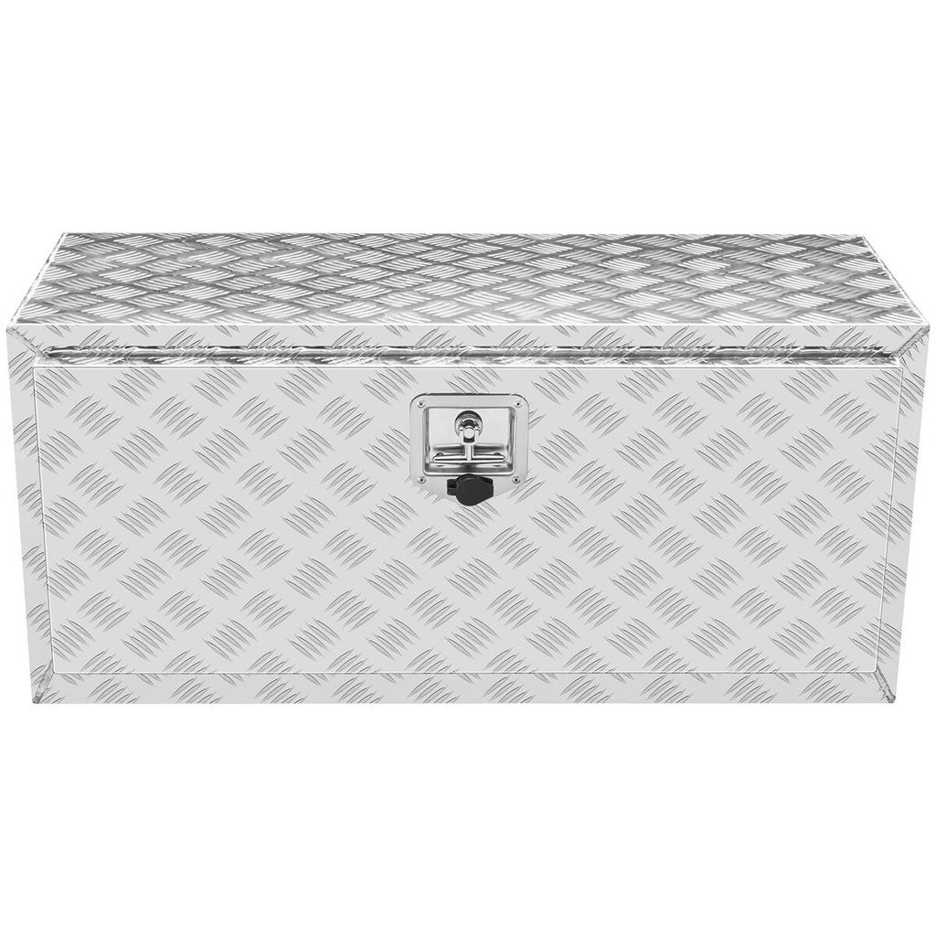 Underbody Truck Box, 36"×24"×24" Pickup Storage Box, Heavy Duty Aluminum Diamond Plate Tool Box with Lock and Keys, Waterproof Trailer Storage Box