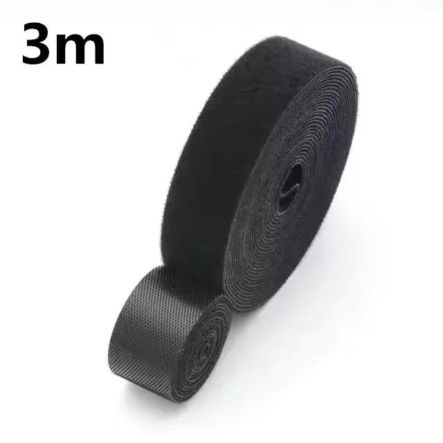 1/5M Cable Ties Reusable Adhesive Hook Loop Bundle Fastener Nylon Strap Organizer Self Clip Holder Management Straps Wire Tie