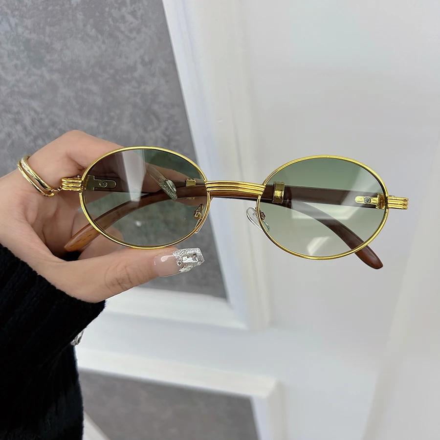 Designer Brand Oval Sunglasses Women Men Classical Small Frame Round Sun Glasses Female Mirror Colors Elegant Fashion