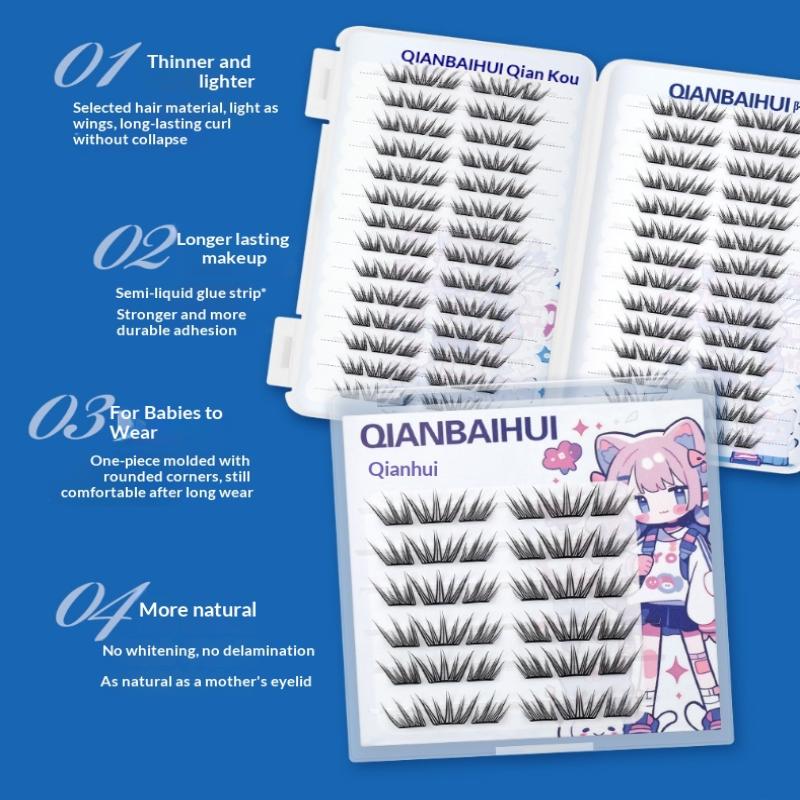 DIY Büschel Wimpern Klebefreie Falsche Wimpern Natürliche Wimpern Manga Wimpern Weiche Falsche Wimpern Tages-Make-up