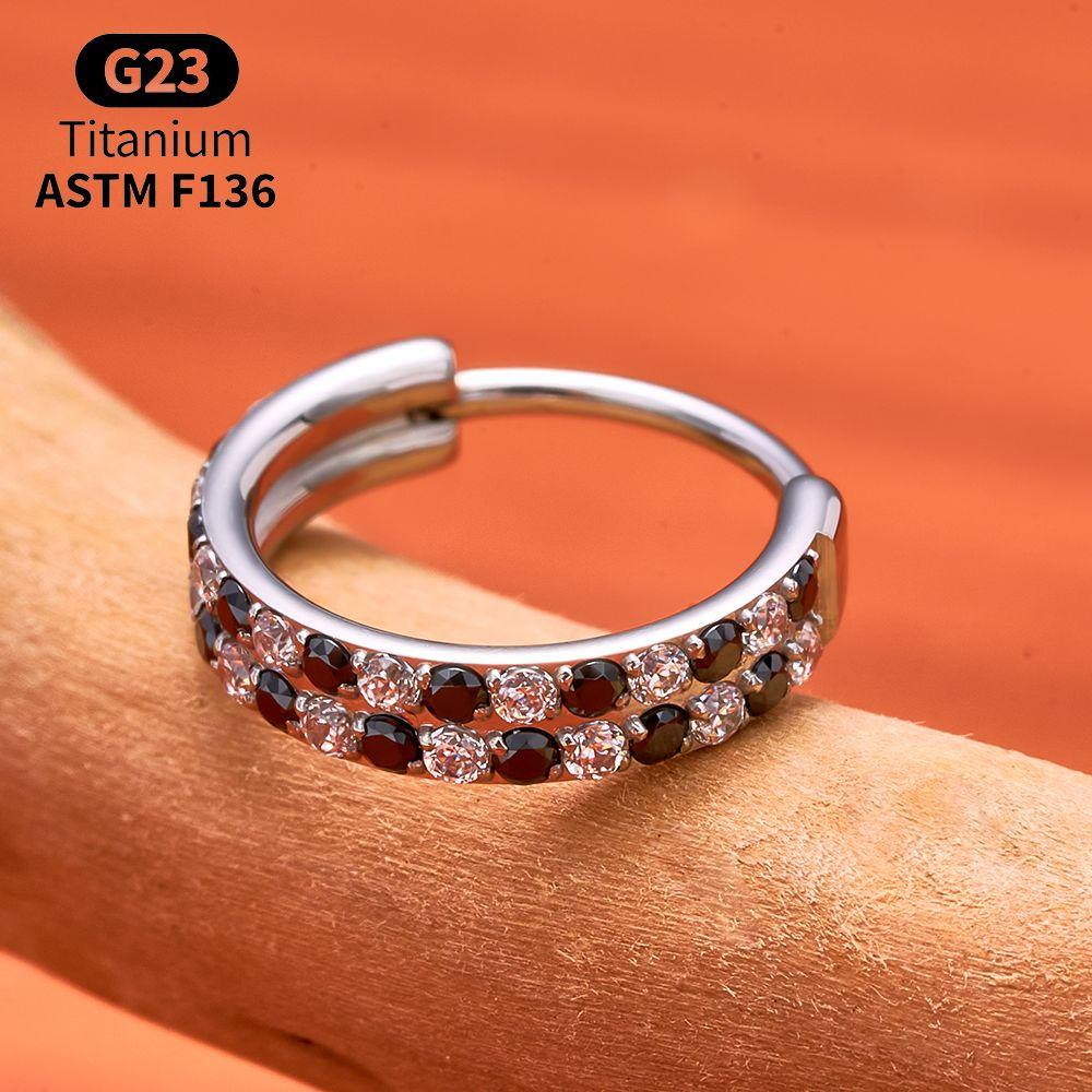 Titan-Hoop-Clicker-Set Helix Tragus Septum Conch Vertikal Anatomie Stack Nase Lippenring Scharnier Segment Piercing Körperschmuck