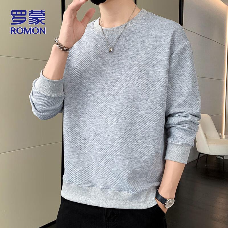 

ROMON Men s Autumn/Winter Casual Long Sleeve Crewneck Sweatshirt 2XL