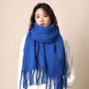 Tassel Winter Cashmere Scarves Mohair Long Shawl Retro Winter Wool Scarf  Girl