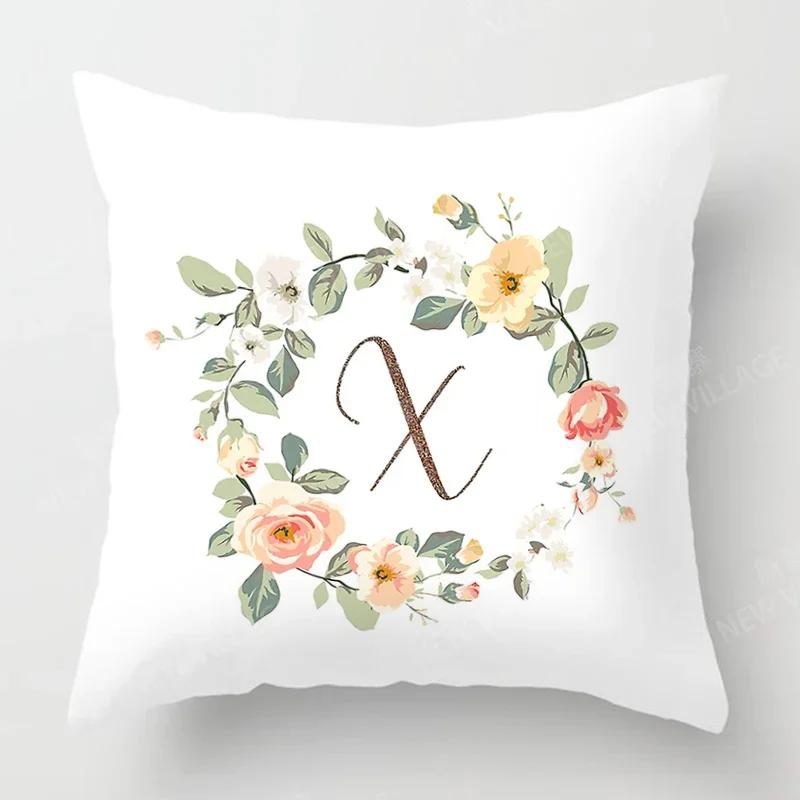 Nordic Floral Letter Pattern Throw Pillow Cover With Short Plush Print Living Room Sofa Decoration Cushion Cover Pillow Covers