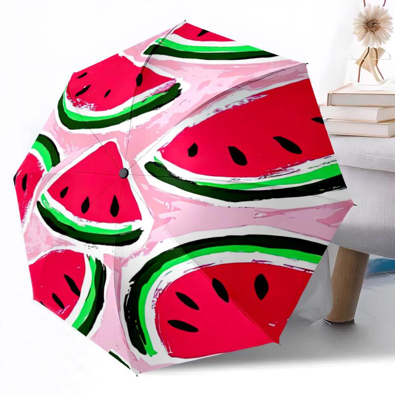Diseño de Rodaja de Sandía Paraguas Automático para Exteriores Diseño Retráctil con 8 Varillas Durabilidad Ligero Regalo Perfecto para Amigos Familia