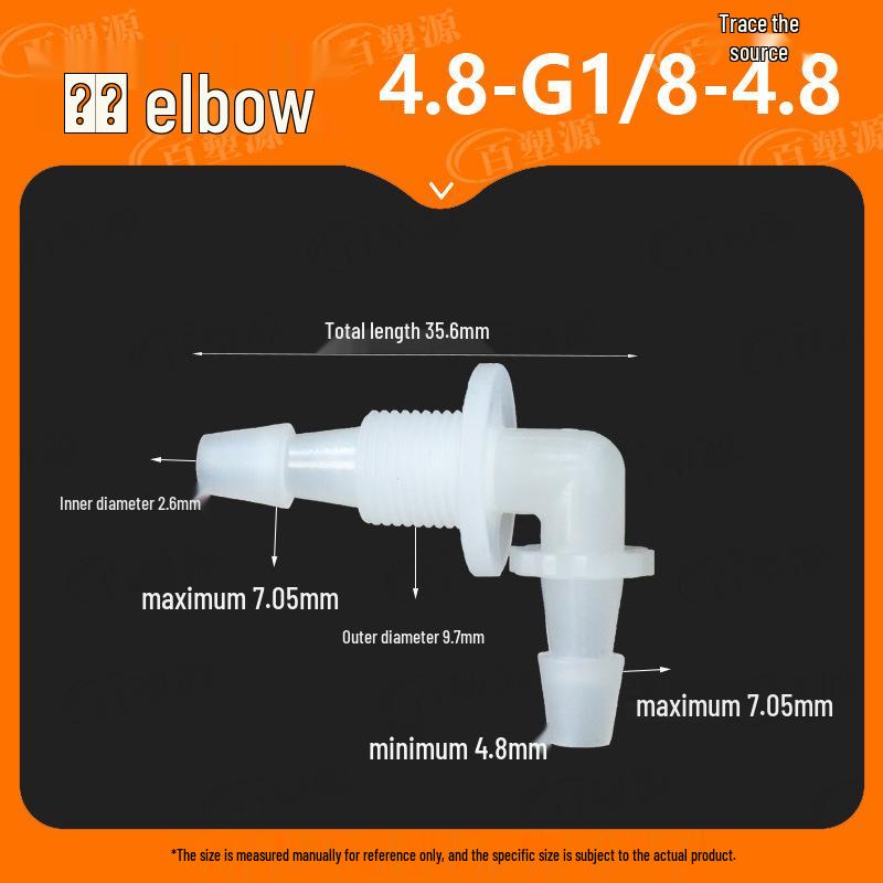 

Complete Through-Panel Elbow with Threaded Connector and Plastic Insert for Water Pipe PP Union Fittings.
