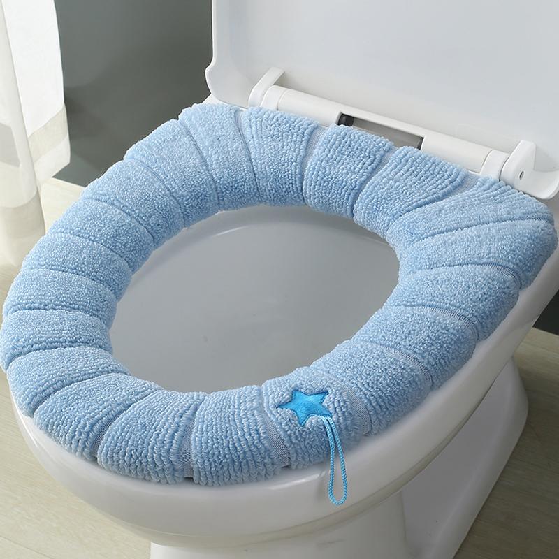 

1Pc Thicker Bathroom Toilet Seat Cover Pads Soft Comfortable Toilet Seat Cushion Cover Stretchable Toilet Seat Warmer Easy Inst 16